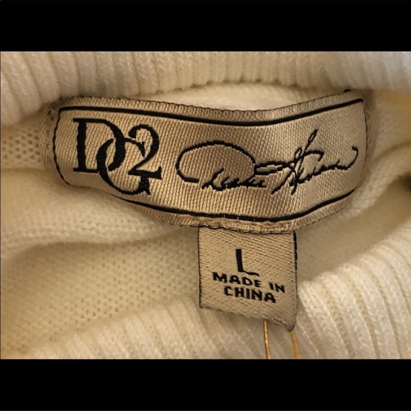 NWT DG2 Diane Gilman Off White Turtleneck-Sz L - Picture 4 of 8